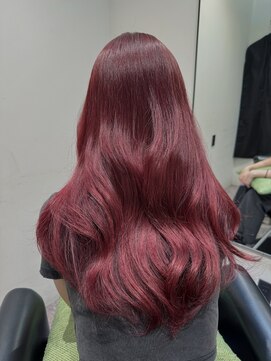 ジエクト 本店(The Ect) ○韓国レッド/コテ巻きスタイル/ワインレッド