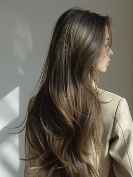 エダ 鎌倉(edA.) ワンカール小顔レイヤー/ハイライト/ネビージュ/30代/40代