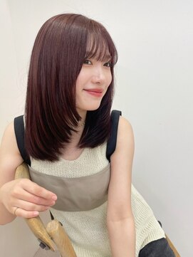 ハニー 町田(HONEY) ワイドバングイメチェン美髪小顔レイヤー　カシスピンク1