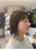 暖色ブラウン＿切りっぱなしボブ