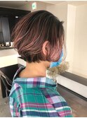 【原田】バレイヤージュ　ミニボブ　ボブレイヤー　カシスピンク