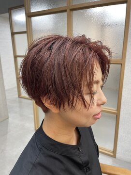 エマ 日吉(emma) バームでくしゅっと◎ハンサムショート＊ピンクブラウン