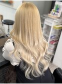 ブロンドカラーブリーチカラーシールエクステ