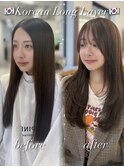 韓国ヘア/レイヤーカット/ブリーチなし/髪質改善トリートメント