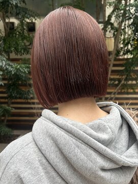スミス 秋葉原(Smith) ボブ暖色カラーピンクブラウンカラーぱつっとボブ