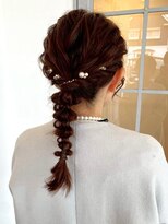 キャパサウス 春日 大野城店(CAPA south)&nbsp;編み下ろしヘア お呼ばれヘア ヘアアレンジ ブラウンカラー 20代