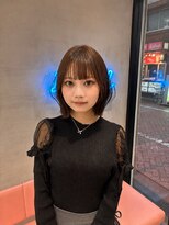 ロンドポレール 北千住(Lond polaire)&nbsp;韓国ボブ/切りっぱなしボブ/オリーブグレー/顔周りレイヤー