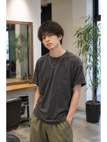 MEN's Baguz MEN'Sカット/ MEN'Sパーマ/ MEN'Sカラー 無造作スパイラルパーマ韓国風マッシュ束感メンズ