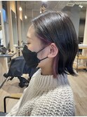グレージュカラー インナーカラーピンク