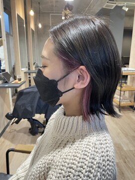 リコ(rico.) グレージュカラー インナーカラーピンク