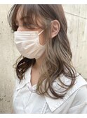 【打越】セミロング×インナーグレージュ