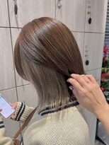 アース 郡山コスモス通り店(HAIR&MAKE EARTH) ミルクティーベージュダブルカラーインナーカラー韓国20代前髪