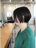 前髪長め　大人ショートボブ
