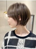 小顔に見えるショートボブ