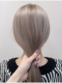 20代30代40代アッシュベージュ艶感ストレート透明感ナチュラル