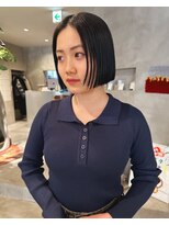 ハウ 心斎橋(how)&nbsp;20代30代大人可愛い小顔ボブ前下がり切りっぱなしボブ