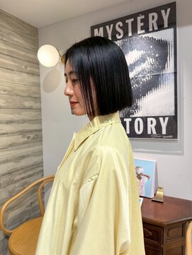 ヲタク(wotaku.) ダークグレーブルーブラックネイビーカラー黒髪ボブ髪質改善韓国