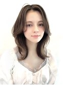 くびれミディココアベージュカカオブラウンナチュラルくびれヘア