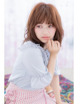 ミック 日暮里店(miq) 甘揺れくせ毛風カール♪ラベンダーブラウンラブふわミディa