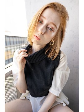 クラン(clan) エアリーミディ/ショートパーマ/黒髪/ホワイトアッシュ