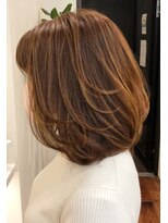 ネックス 表参道本店(nex)&nbsp;魅力倍増カールセミディショートヘア姫カットダークアッシュ白髪