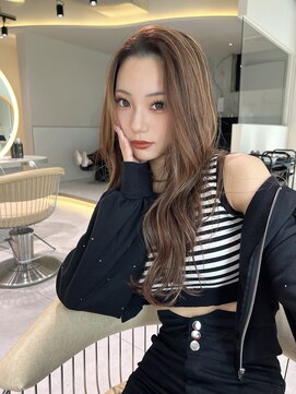 ロンドメリア 天神大名店(Lond Melia) ★くびレイヤーエモージュインナーグレージュ前髪ピンクベージュ