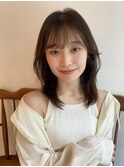 大人かわいい顔まわりレイヤーカットシースルーバング艶髪ヘア