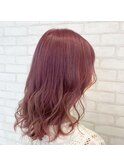 大人可愛いふんわりカールミストバング外国人風カラーブリーチ