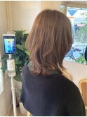 くびれミディウルフオリーブグレージュ梅ヶ丘美容室