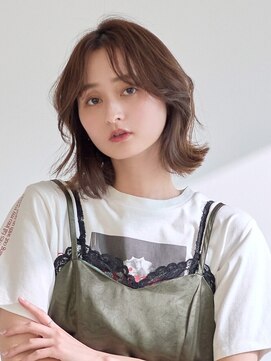 オーバーヘアー 大久保店(over hair) 【over hair】オリーブブラウン×外ハネボブ