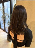 暗めオリーブブラウンコテ巻き仕上げ