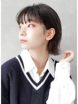 ギークス(GEEKS)&nbsp;【GEEKS渋谷】くびれボブ/黒髪/前髪あり/就活ヘア/耳かけボブ/艶