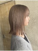 ハイトーンボブ パールベージュ ブリーチ ミルクティーベージュ