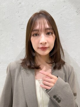 ロンドプランタン 恵比寿(Lond Printemps) オリーブグレー/レイヤーカット/黒髪/マロンベージュ