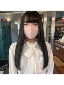 ギフトサニーサイド(gift sunny side) 黒髪ぱつっとストレート*切りっぱなしロング