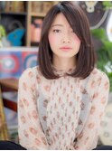 ナチュラル感黒髪グレージュカラーセミディc5浦和20代30代40代