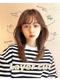レイヤーミディアム小顔レイヤー　ミディアムヘア