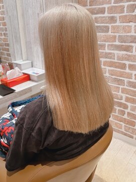 コーエン(cowen) アッシュベージュ☆ハイトーンで肌映えダブルカラーセミディ