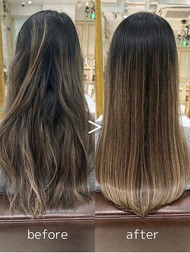 フォルテ 横浜店(FORTE) ニュアンスカラーグレーベージュレイヤーカットオリーブベージュ