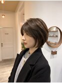 ◇大人可愛い20代30代40代50代前下がりショートボブ丸みショート
