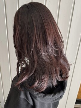 アンド アノン(and anon) ショコラブラウン ハイレイヤー ロングウルフ 似合わせカット