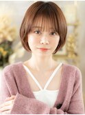 耳かけミルクティーピンク小顔ボブショートc7戸頭20代30代40代