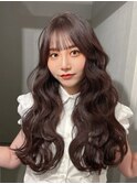韓国へアレイヤーカット顔周りカットブリーチなしカラーA