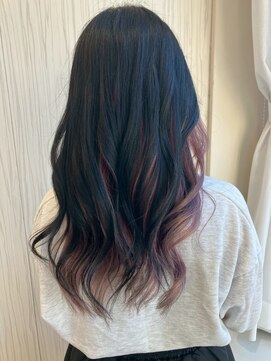 ビス フルール 日暮里店(Vis fleur) ロングヘア/インナーカラー/くすみピンク