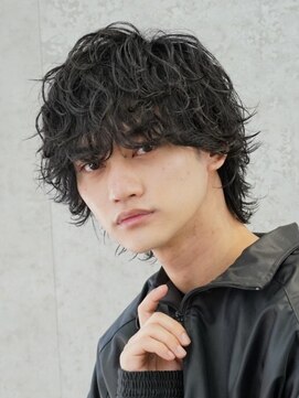 フィフス(fifth) 原宿波巻きパーマメンズパーママッシュウルフカット黒髪刈り上げ