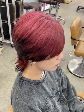 テンバイリップスヘアー(TEN by LIPPS hair) ワインレッド×ブラックエンドカラー