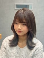 ヘアデザインファブロ イオンモール宮崎店(hair design FABRO.)&nbsp;【くびれヘア/ミディアムレイヤー/ラベンダーグレージュ/Aujua】