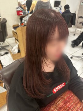 アンクス(anx) 顔周りレイヤースタイル、暖色カラー
