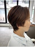 元町石川町レイヤーカット韓国ダブルカラー顔周り前髪カットボブ
