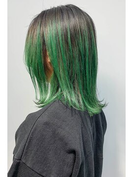テトヘアー(teto hair) medium［グラデーションカラー、グリーン、デザインカラー］